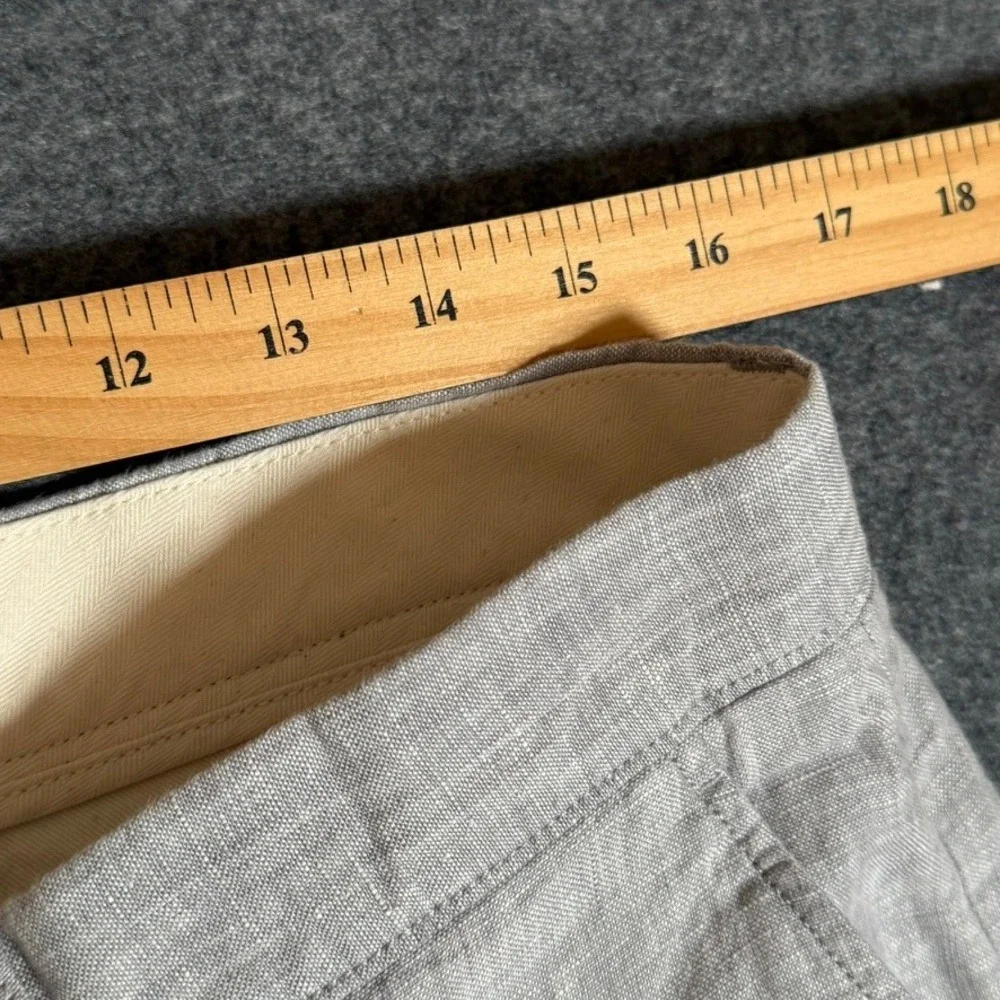 J.Crew Mens 100% Classic Fit Linen Pants Trousers Chambray Blue 32x32 NWT